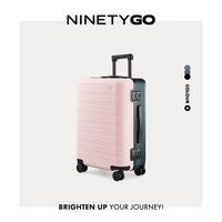 NINETYGO 90分 拉杆箱曼哈顿行李箱男女通用TSA密码锁旅行箱轻音万向轮无缝卡接 樱花粉+针叶绿 20英寸 适用短途/可登机