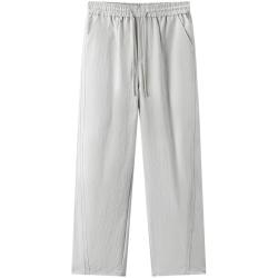 gxgjeans 【限时五折】 美式斜纹面料简约基础宽松休闲长裤 本白灰
