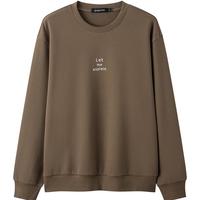 gxg.jeans男装 多色字母绣花休闲基础圆领卫衣男生 25年秋 棕色 L (175)
