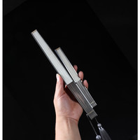 FEGVE 费戈 钛合金扇子清风马牙四寸六寸纯钛全金属功夫武术挡身扇 清风马牙四寸白扇面 清风