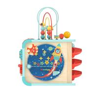 Hape(德国)儿童绕珠玩具钢琴六合一探索学习魔法盒E1073