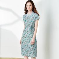 吉芬 JEFEN by FRANKIE 碎花连衣裙2024夏新款文艺系带显瘦A字裙