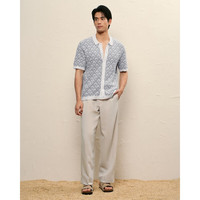 ABERCROMBIE & FITCH男装25秋宽松提花图案纽扣式POLO衫外搭针织衫KI120-5159 浅蓝色图案 XS (170/84A)