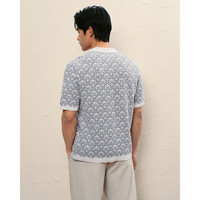 ABERCROMBIE & FITCH男装25秋宽松提花图案纽扣式POLO衫外搭针织衫KI120-5159 浅蓝色图案 XL (180/116A)