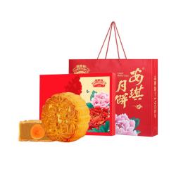 安琪 花开富贵月饼礼盒 蛋黄莲蓉水果味 1000g12枚装