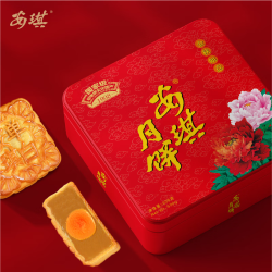 安琪 蛋黄纯白莲蓉礼盒 600g 4枚 老广式咸蛋黄月饼盒金秋如意