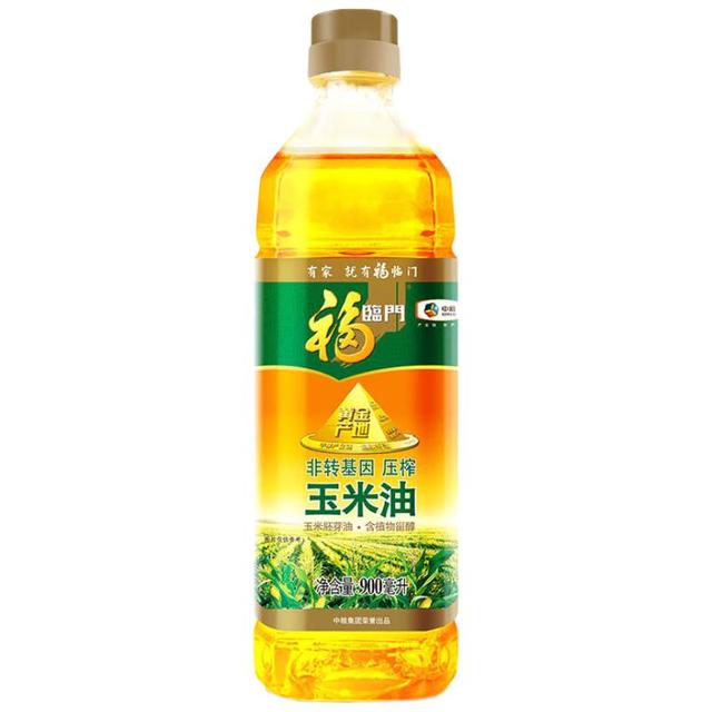 福临门 黄金产地 非转基因 压榨玉米油 900ml