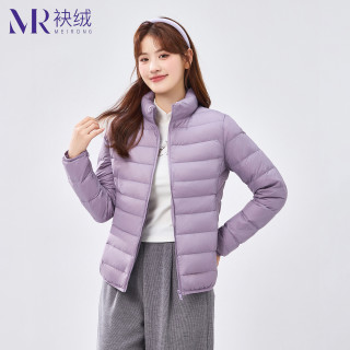 袂绒薄款羽绒服女轻薄2025百搭轻便简约立领短款保暖冬季外套 3XL