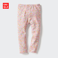 优衣库 婴幼儿宝宝紧身裤/印花打底裤裤子弹弹裤478448 12 桃红色 110