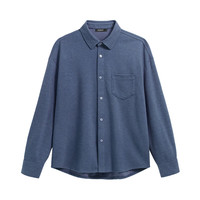 gxgjeans 【限时五折】 美式口袋设计基础通勤商务长袖衬衫 蓝色