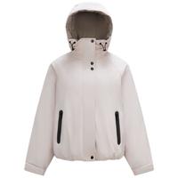 森马(Semir)羽绒服女冬季轻薄80绒子宽松连帽插肩袖撞色上衣简约潮酷外套 风信紫(白鸭绒)70601