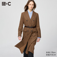 优衣库女装双排扣长大衣479665 36 褐色 L /160/88A