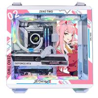 华硕 ASUSTUF GT502弹药库海景房机箱 常规无界版主题BTF背插天选吹雪姬动漫灯板台式机电脑机箱 02国家队主题(白机箱+灯板)