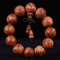 玄同 凉山崖柏佛珠手串四川崖柏川料崖柏多瘤疤高油性手链念珠 带葫芦配饰 *12颗