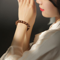 穆百年老山檀手串男女款 黑肉檀香木文玩手链 约11*12mm