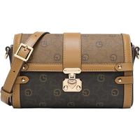 金利来 女包单肩包复古印花女士斜挎包时尚波士顿包圆筒包