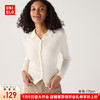 UNIQLO 优衣库 惊喜价女装精纺美利奴羊毛罗纹polo领针织开衫469483 01 乳白色 3XL /175/108C