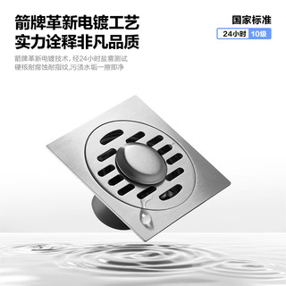 箭牌不锈钢方形防臭地漏芯通用洗衣机淋浴间下水管 厨卫干区地漏（AE5183SS）
