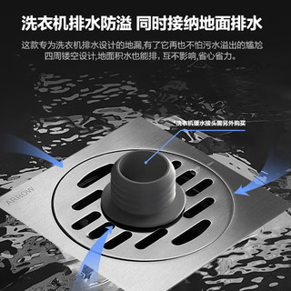 箭牌不锈钢方形防臭地漏芯通用洗衣机淋浴间下水管 厨卫干区地漏（AE5183SS）