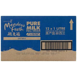 纽麦福 新西兰纽麦福全脂纯牛奶3.5g蛋白高钙奶1L*12盒