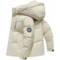 鸭鸭(YAYA)反季明星同款羽绒服男短款2025冬季户外连帽工装加厚青年外套 YE4B704192D黑色 S (100-120斤)