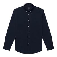 哈吉斯（HAZZYS）男装 秋款衬衣修身【牛津纺】通勤长袖衬衫男ASCZK1BCF03 藏青色NV L (175/96A 48)