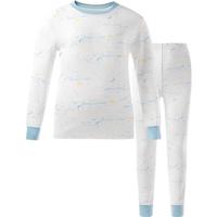 YeeHoO英氏莫代尔儿童保暖内衣套装男童睡衣女童秋衣秋裤中大童蓝色150 150（身高140-150）