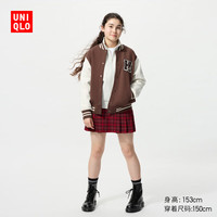 优衣库童装男童女童高弹力快干运动茄克外套夹克481378 38 深褐色 110