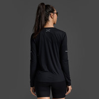 2XU Aero系列长袖背部网状透气速干衣男轻薄户外跑步运动上衣女 黑/银反光 (女) XL