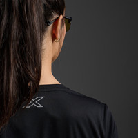 2XU Aero系列长袖背部网状透气速干衣男轻薄户外跑步运动上衣女 黑/银反光 (女) M