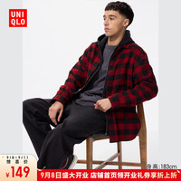 优衣库惊喜价男装/女装法兰绒格子衬衫/长袖衬衣休闲纯棉薄外套480772 480772/15珊瑚红色 4XL /185/128C