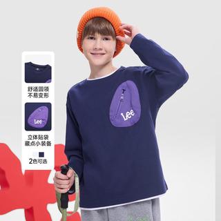 李 Lee 【撞色口袋】春秋装男童T恤长袖纯棉女童衣服中大童装儿童上衣