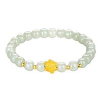 七可黄金手链女莲花转运珠足金玉手串送老师