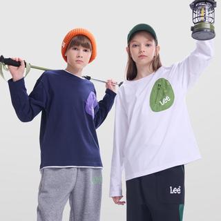 李 Lee 【撞色口袋】春秋装男童T恤长袖纯棉女童衣服中大童装儿童上衣