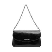 CHARLES&KEITH24秋季CK2-20782418链条翻盖手提小方包斜挎包 CK2-20782418Noir黑色 S
