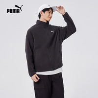 运动外套男女宽松休闲立领拉链摇粒绒夹克 686093puma奥莱 黑色-01 XXS