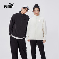 运动外套男女宽松休闲立领拉链摇粒绒夹克 686093puma奥莱 白色-87 XXL