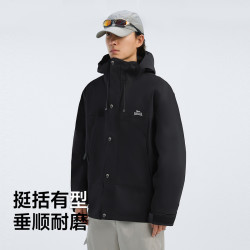 LONSDALE 龙狮戴尔户外春秋耐磨夹克男女同款2025宽松显瘦拼色连帽休闲外套
