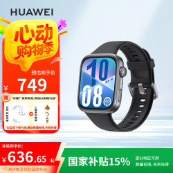 华为 HUAWEI WATCH FIT 4 智能手表 43mm 韵律黑氟橡胶表带
