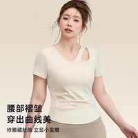 雪茜曼胖mm大码瑜伽服短袖女速干运动t恤紧身跑步上衣普拉提训练健身服