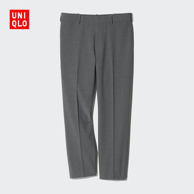优衣库 男装弹力九分裤/商务通勤西裤裤子仿毛料款475572