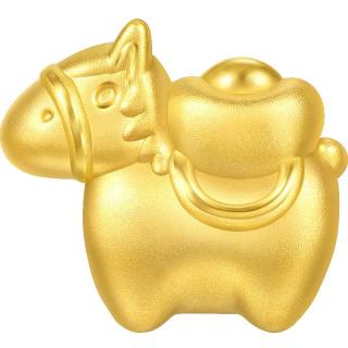 国家补贴、PLUS会员：周生生 黄金转运珠 足金祥瑞祝福生肖马串珠 单颗定价 萌马进宝95878C