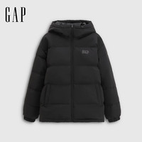 Gap 简约logo连帽泡芙羽绒服