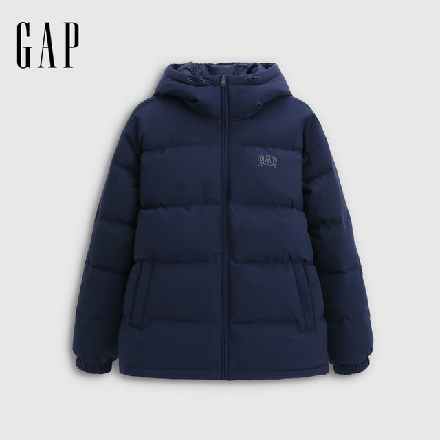 今日必买：Gap 男装2025秋季新款logo宽松连帽泡芙羽绒服百搭简约外套