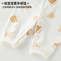 巴帝巴帝 23年纯棉宝宝连体衣长袖小熊可爱印花连体衣爬服宽松舒适百搭