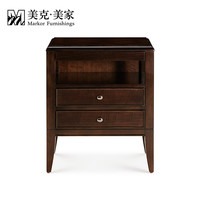 美克·美家 Markor Furnishings 1.8米双人床 牛皮软包床 床头柜