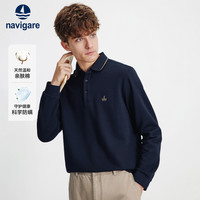 Navigare意大利小帆船长袖POLO衫男士2025年秋季新款舒适翻领T恤棉质上衣