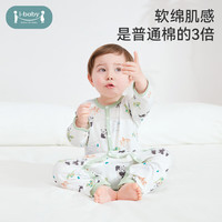 ibaby/英伦宝贝恒温新生婴幼儿童睡内衣春秋季男女宝宝连体衣薄款BB 长袖开扣连体衣-国宝熊猫 90码