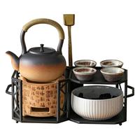 潮州炭火炉 煮茶器煮茶碳炉子侧把围炉煮茶壶全套 办公室烧水陶壶