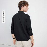 Navigare意大利小帆船长袖POLO衫男士2025年秋季舒适翻领T恤棉质上衣 暗夜黑 XL